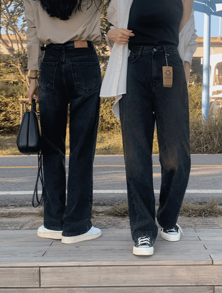 [1천장돌파][S-L][군살커버♥/리싸이클원단🌳/기장세분화][made] Better Jeans (No.174) 세미와이드 [2Types기본/롱(+5cm)] (클래식딥흑청) (가을/간절기/데일리/긴바지/청바지/와이드데님)