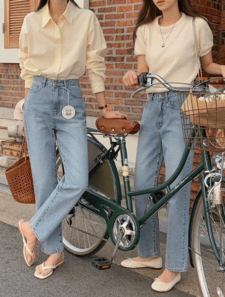 [4천장돌파][S-L][동양인체형맞춤핏][made] Better Jeans (No.155) 데일리 스트레이트 [2Types기본/롱(+5cm)] (샌드블루) (가을/간절기/데일리/데님/팬츠/청바지)